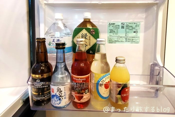 私が宿泊した【Rakuten STAY VILLA 鬼怒川リバーサイド】の冷蔵庫内撮影した写真