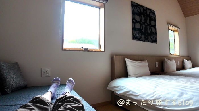 私が宿泊した【Rakuten STAY VILLA 鬼怒川リバーサイド】の２階の寝室の様子を説明するための写真