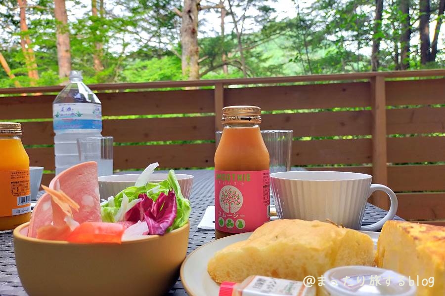 私が宿泊した【Rakuten STAY VILLA 鬼怒川リバーサイド】の朝食の様子を撮影した写真