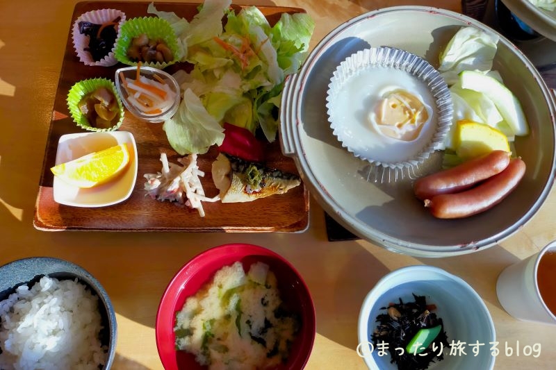 白駒荘の朝食の様子を伝えるための写真